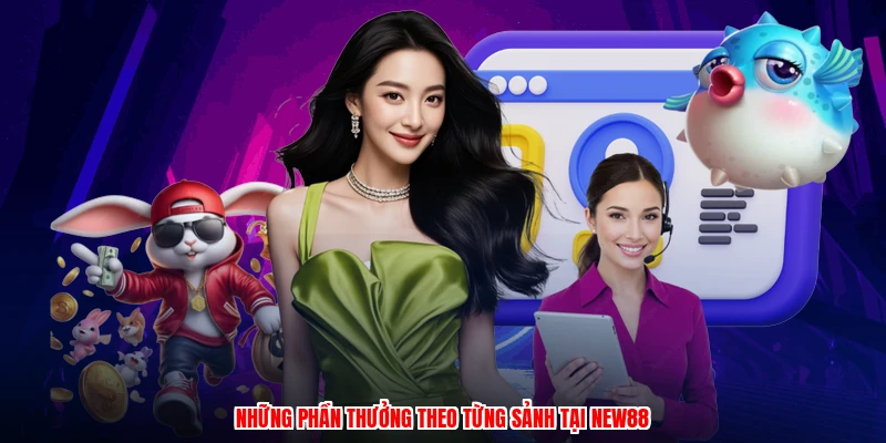 Những phần thưởng theo từng sảnh tại NEW88